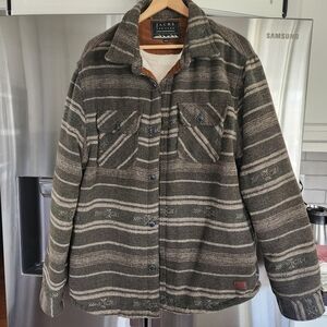Jachs Men's Fleece Lined Jacket - Green  and Tan, L